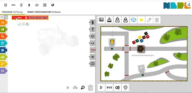 Individual student learning robotics and AI through interactive simulations